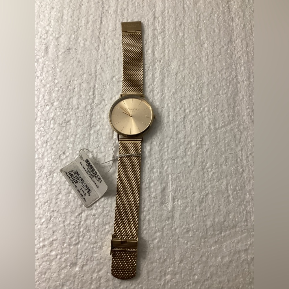 Coach Men's Charles Gold-Tone Stainless Steel Mesh Bracelet Watch 41mm - Picture 5 of 16